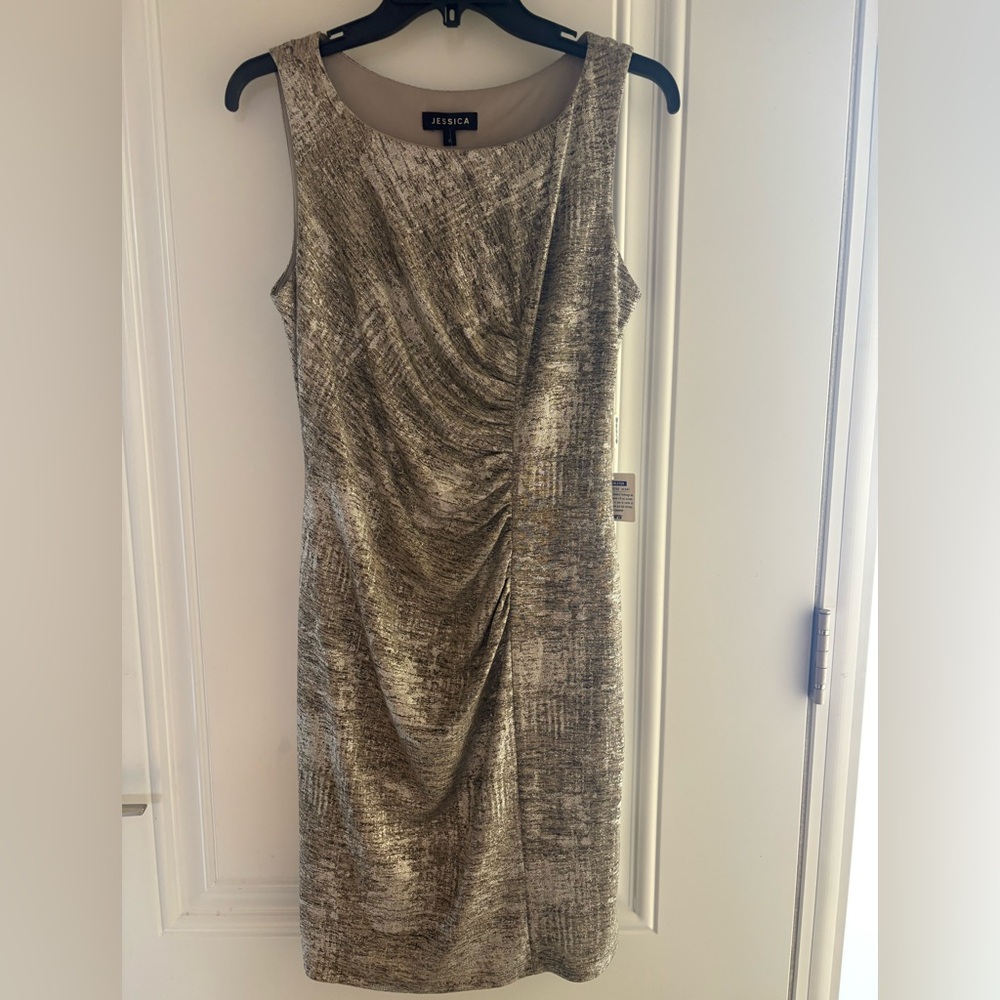 Jessica Elegant Metallic Dress in Size 8